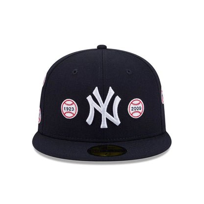 Pictured is this MLB X Spike Lee Patches New York Yankees 59FIFTY Fitted cap in navy. 3