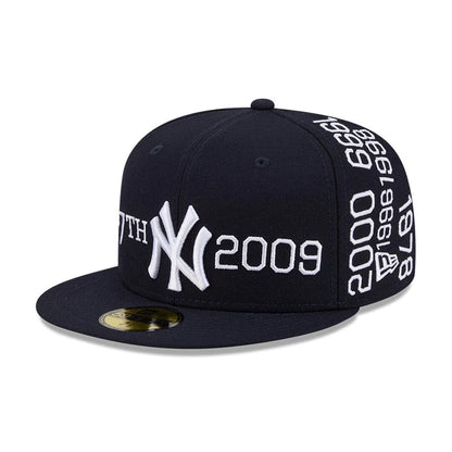 Pictured is this MLB X Spike Lee Script New York Yankees 59FIFTY Fitted cap in navy. 1