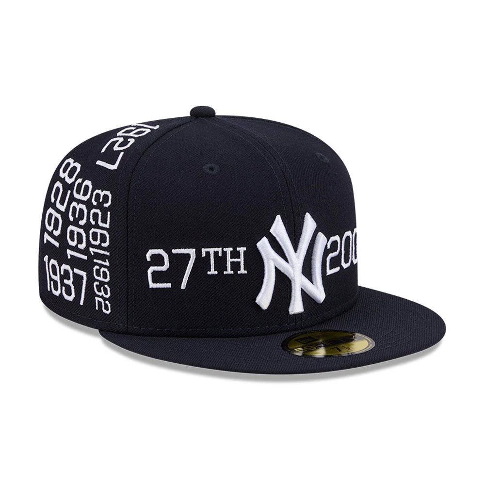 Pictured is this MLB X Spike Lee Script New York Yankees 59FIFTY Fitted cap in navy. 4