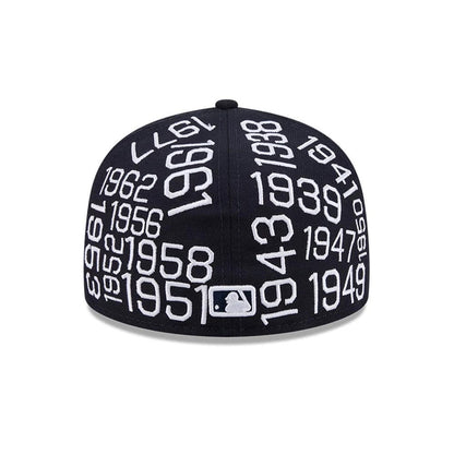 Pictured is this MLB X Spike Lee Script New York Yankees 59FIFTY Fitted cap in navy. 7