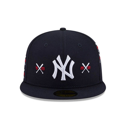 Pictured is this MLB X Spike Lee Crossed Bats New York Yankees 59FIFTY Fitted cap in navy. 3