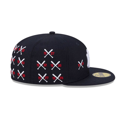 Pictured is this MLB X Spike Lee Crossed Bats New York Yankees 59FIFTY Fitted cap in navy. 6