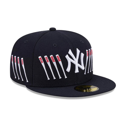 Pictured is this MLB X Spike Lee Baseball Bats New York Yankees 59FIFTY Fitted cap in navy. 4