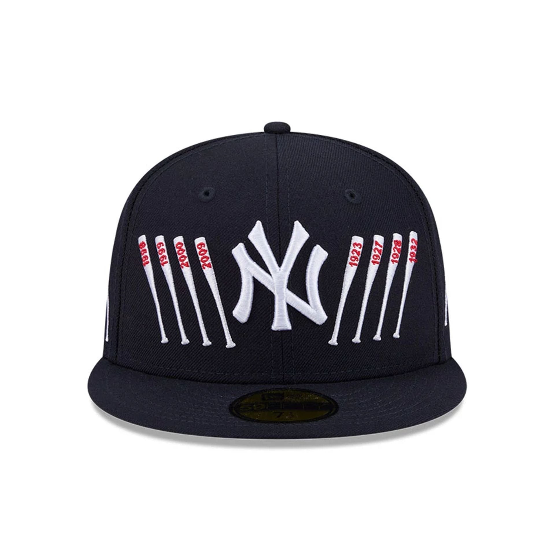 Pictured is this MLB X Spike Lee Baseball Bats New York Yankees 59FIFTY Fitted cap in navy. 3