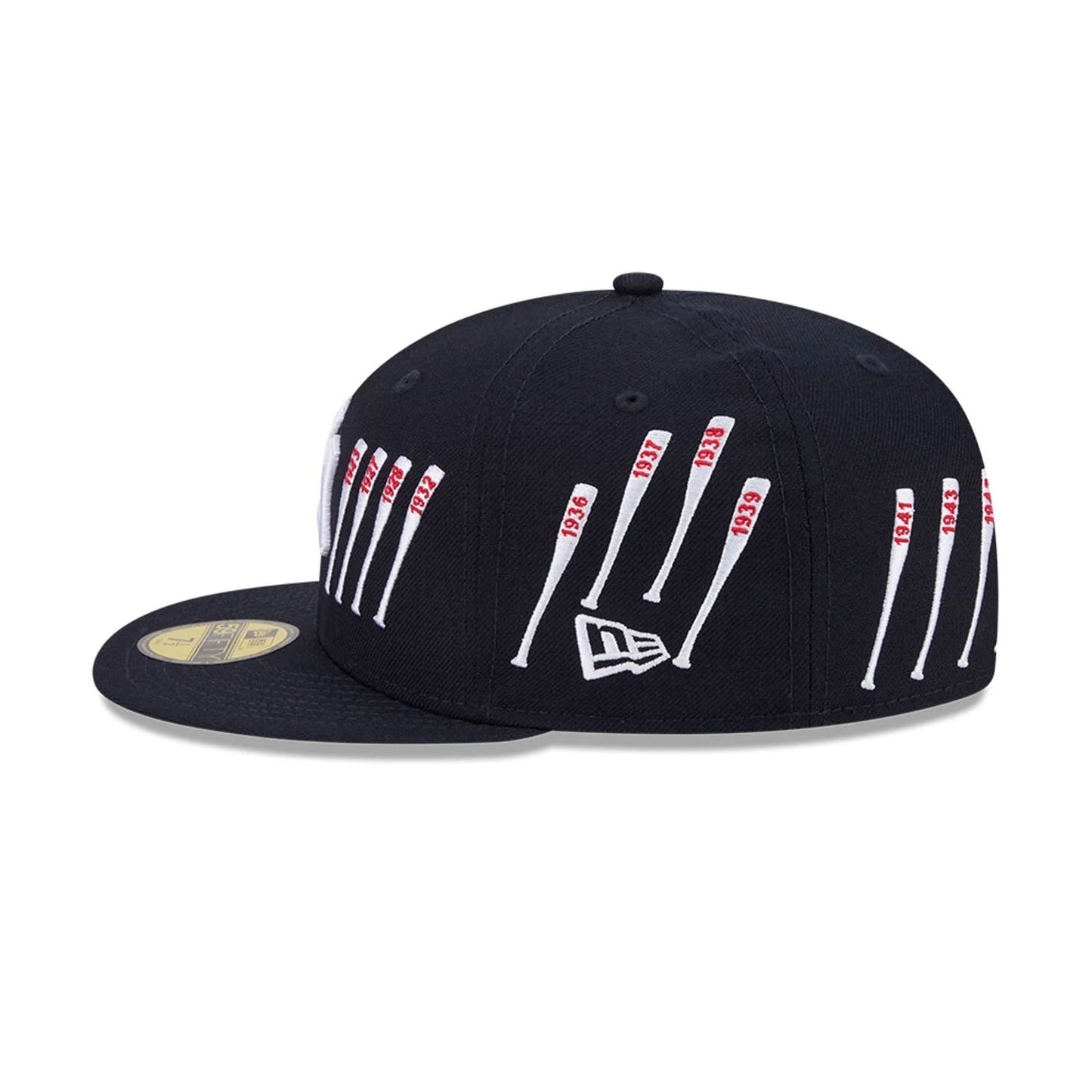 Pictured is this MLB X Spike Lee Baseball Bats New York Yankees 59FIFTY Fitted cap in navy. 6