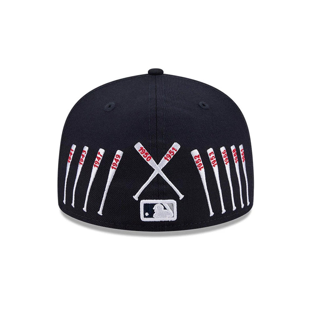 Pictured is this MLB X Spike Lee Baseball Bats New York Yankees 59FIFTY Fitted cap in navy. 5