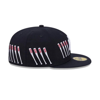Pictured is this MLB X Spike Lee Baseball Bats New York Yankees 59FIFTY Fitted cap in navy. 7