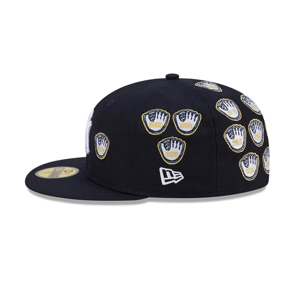 Pictured is this MLB X Spike Lee Gloves New York Yankees 59FIFTY Fitted cap in navy. 5