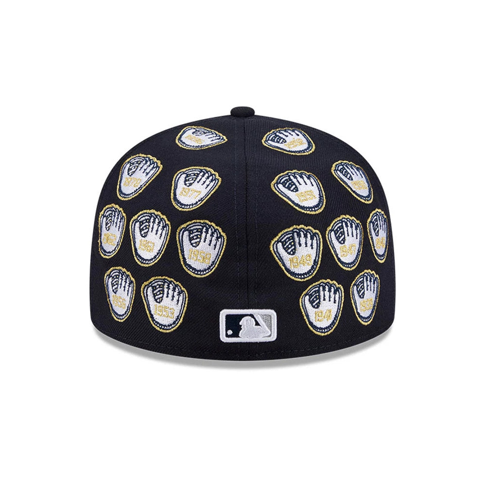 Pictured is this MLB X Spike Lee Gloves New York Yankees 59FIFTY Fitted cap in navy. 6