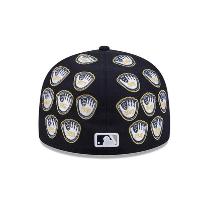Pictured is this MLB X Spike Lee Gloves New York Yankees 59FIFTY Fitted cap in navy. 6