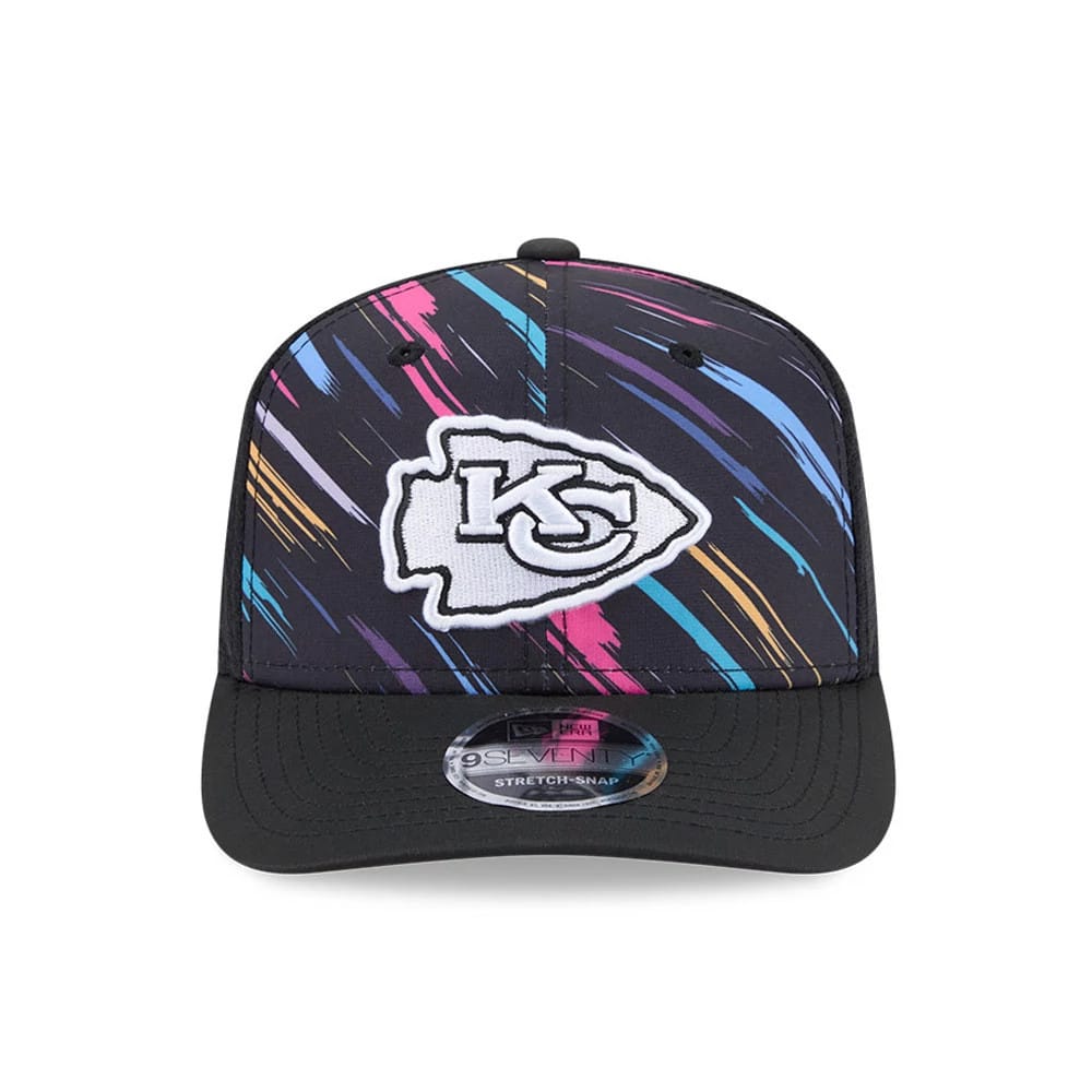 Pictured is this NFL City Connect 2026 Kansas City Chiefs 9SEVENTY Stretch Snap cap in black. 3