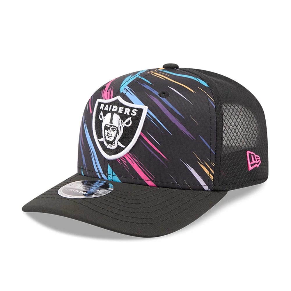 Pictured is this NFL City Connect 2026 Las Vegas Raiders 9SEVENTY Stretch Snap cap in black. 4
