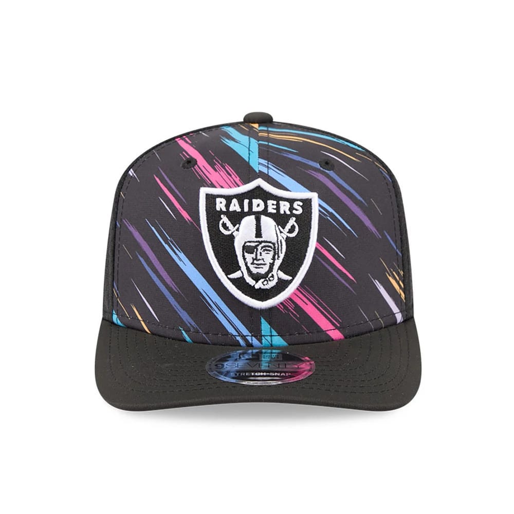 Pictured is this NFL City Connect 2026 Las Vegas Raiders 9SEVENTY Stretch Snap cap in black. 3