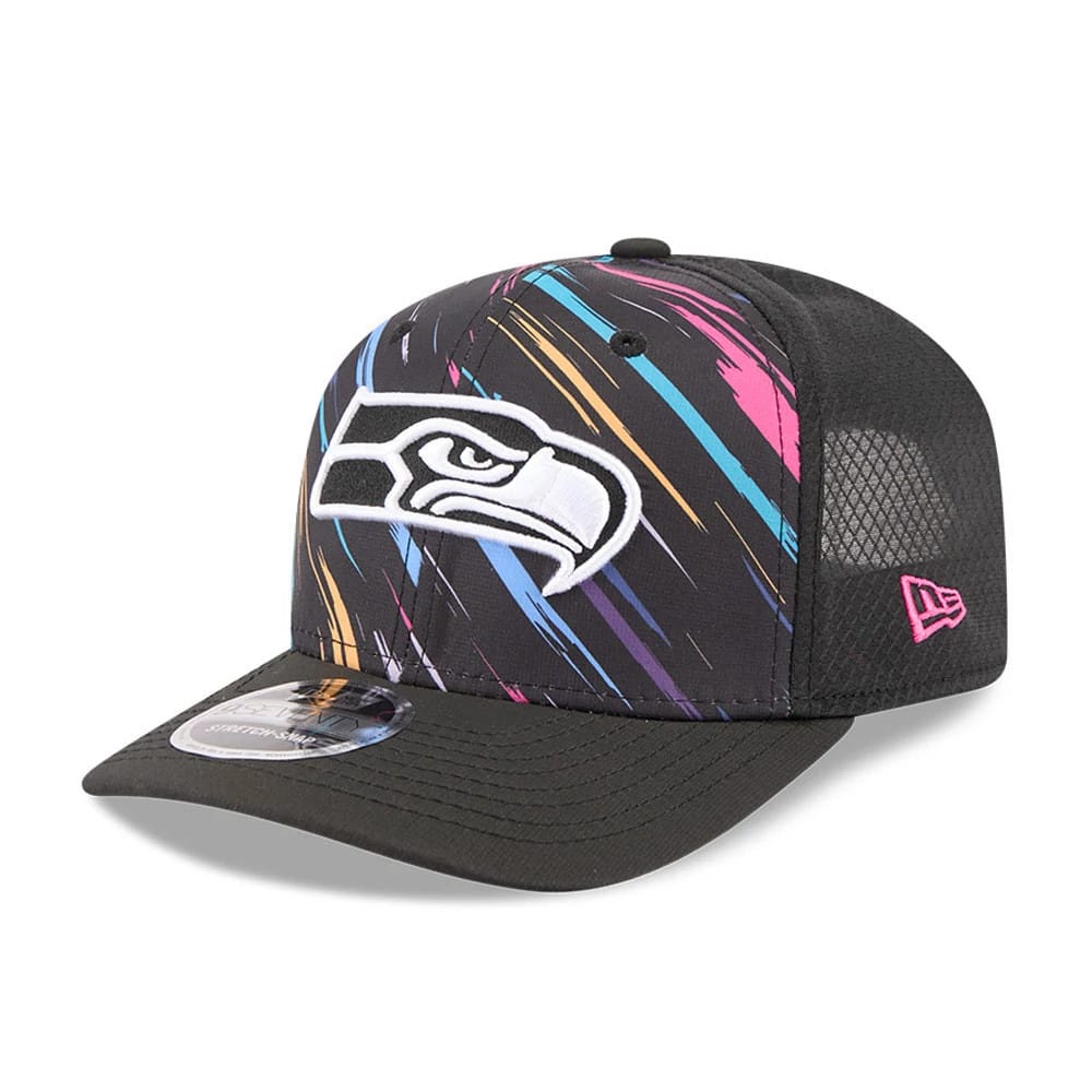 Pictured is this NFL City Connect 2026 Seattle Seahawks 9SEVENTY Stretch Snap cap in black. 4