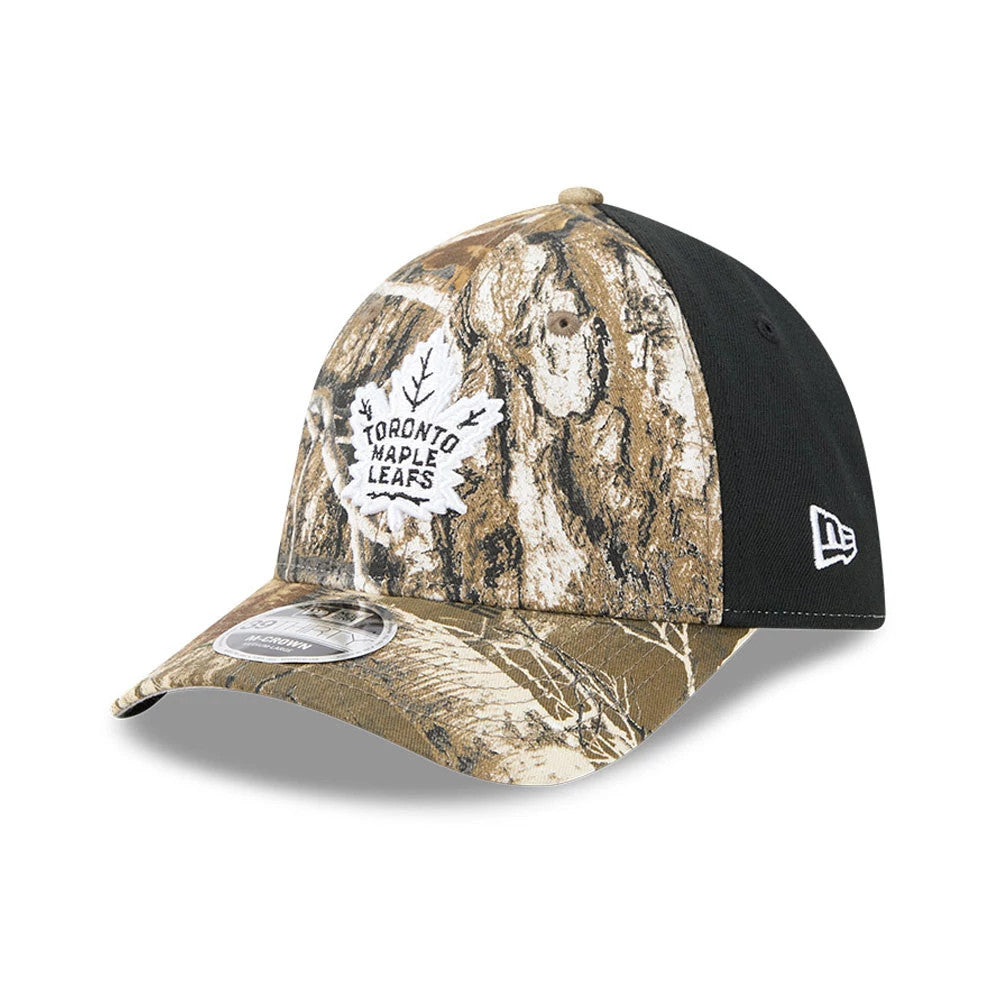 Pictured is this NHL Toronto Maple Leafs 39THIRTY M-Crown Stretch Fit cap in realtree camo. 1