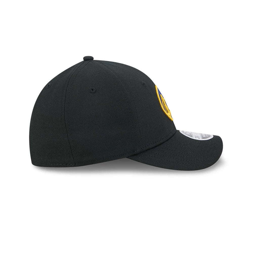 Pictured is this NBA Team Golden State Warriors 39THIRTY M-Crown Stretch Fit cap in black. 6