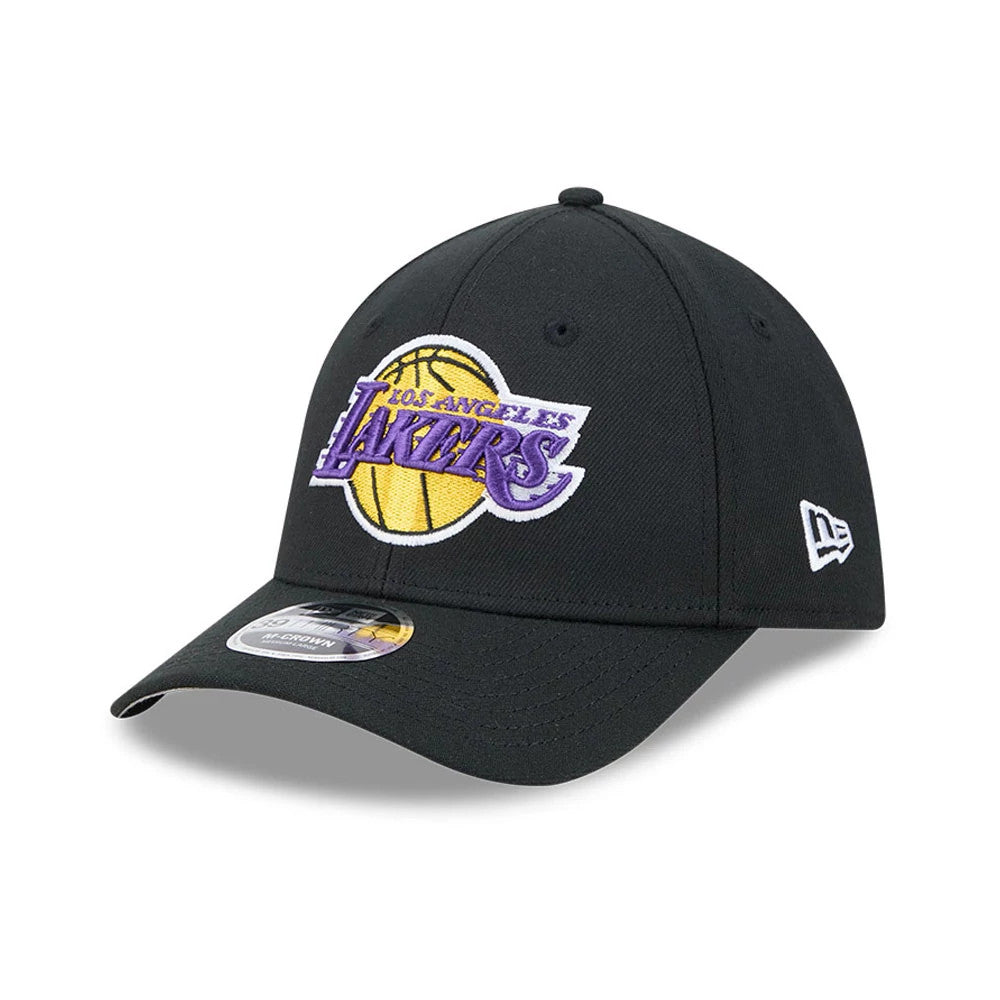 Pictured is this NBA Team LA Lakers 39THIRTY M-Crown Stretch Fit cap in black. 1