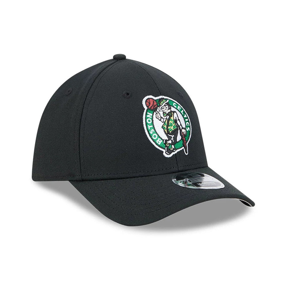 Pictured is this NBA Team Boston Celtics 39THIRTY M-Crown Stretch Fit cap in black. 4