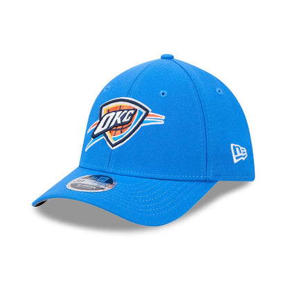 Pictured is this NBA Team Oklahoma City Thunder 39THIRTY M-Crown Stretch Fit cap in blue. 1