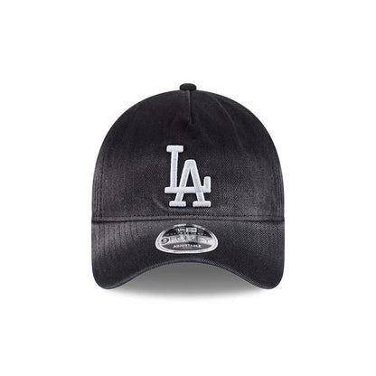 Pictured is this MLB Washed Denim LA Dodgers 9FORTY A-Frame Unstructured cap in black. 3