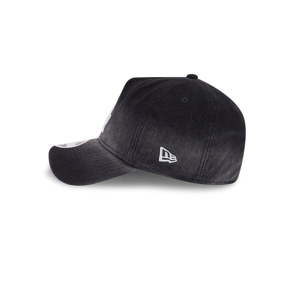 Pictured is this MLB Washed Denim LA Dodgers 9FORTY A-Frame Unstructured cap in black. 5