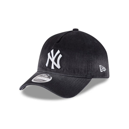 Pictured is this MLB Washed Denim New York Yankees 9FORTY A-Frame Unstructured cap in black. 1