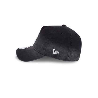 Pictured is this MLB Washed Denim New York Yankees 9FORTY A-Frame Unstructured cap in black. 5