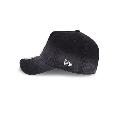 Pictured is this MLB Washed Denim New York Yankees 9FORTY A-Frame Unstructured cap in black. 5