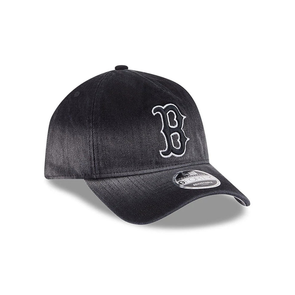 Pictured is this MLB Washed Denim Boston Red Sox 9FORTY A-Frame Unstructured cap in black. 4