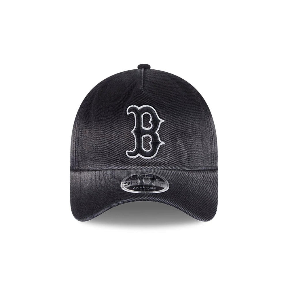 Pictured is this MLB Washed Denim Boston Red Sox 9FORTY A-Frame Unstructured cap in black. 3