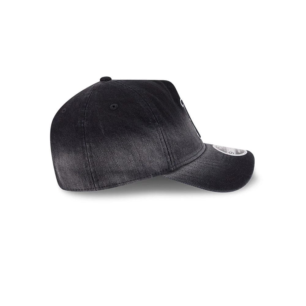 Pictured is this MLB Washed Denim Boston Red Sox 9FORTY A-Frame Unstructured cap in black. 6
