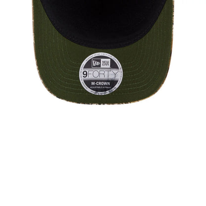 Pictured is this MLB Cotton Twill LA Dodgers 9FORTY M-Crown A-Frame cap in dark beige. 2