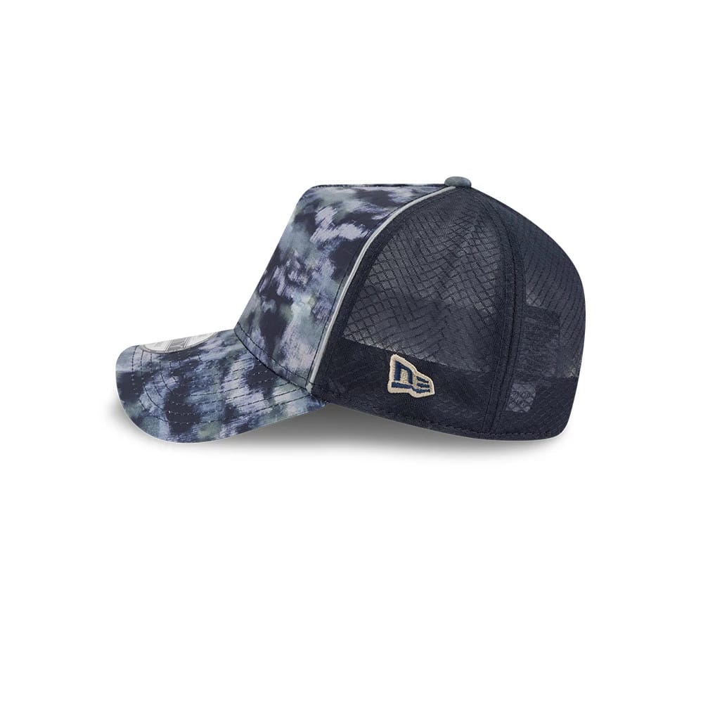 Pictured is this New Era Elevated Basics 9FORTY A-Frame cap in navy. 5