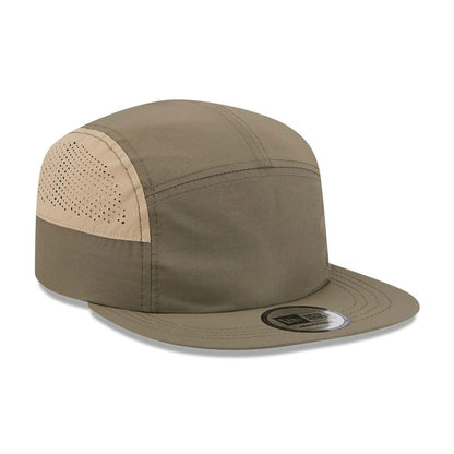 Pictured is this New Era Elevated Basics Camper cap in open green. 4