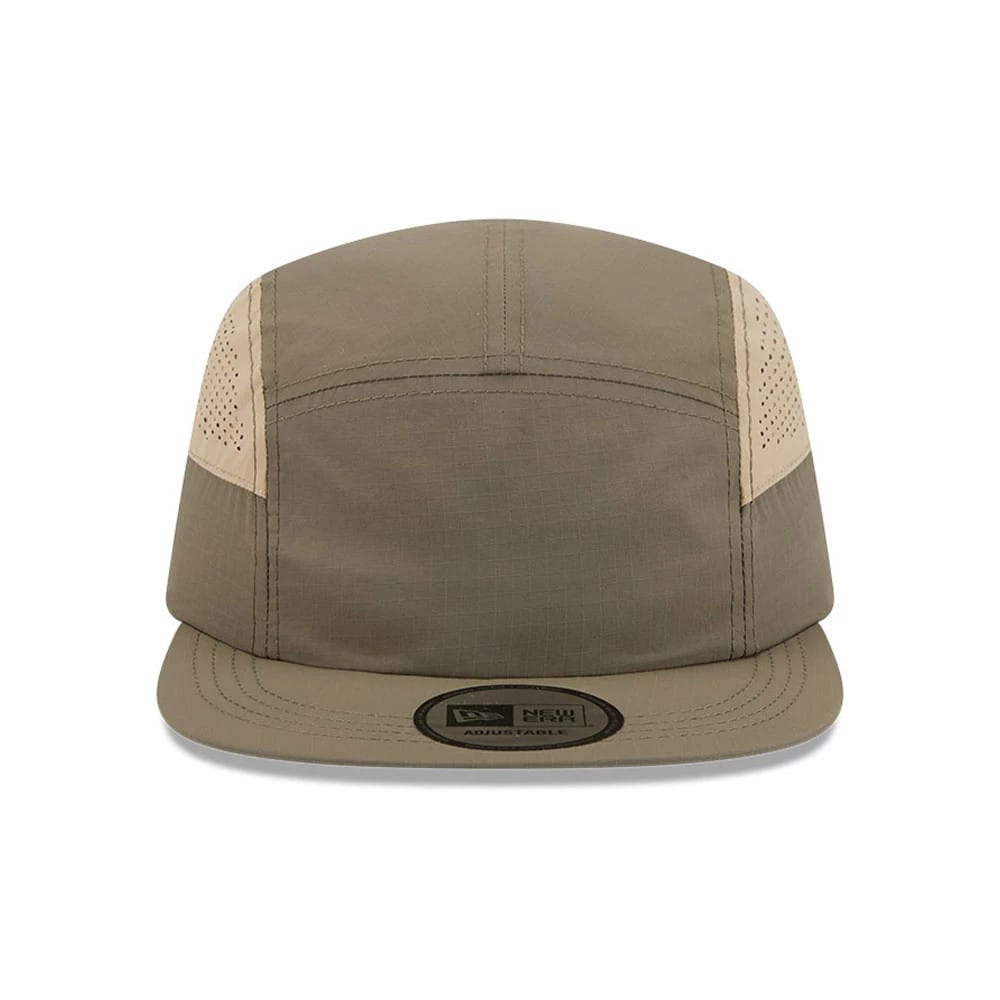Pictured is this New Era Elevated Basics Camper cap in open green. 3