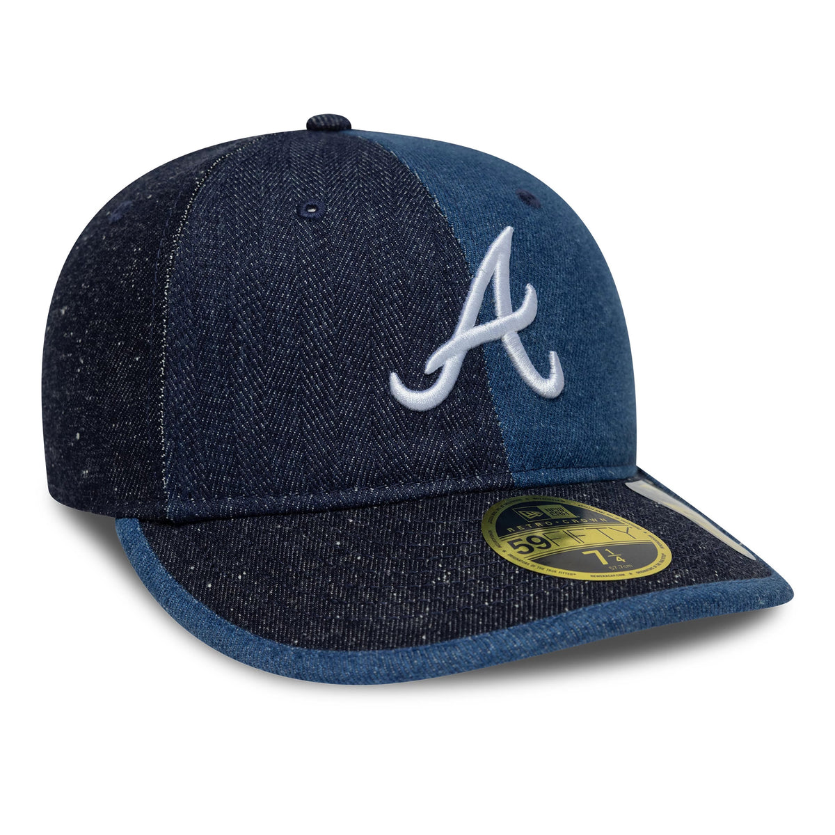 Pictured is this MLB Multipanel Atlanta Braves Retro Crown 59FIFTY Fitted cap in navy. 3