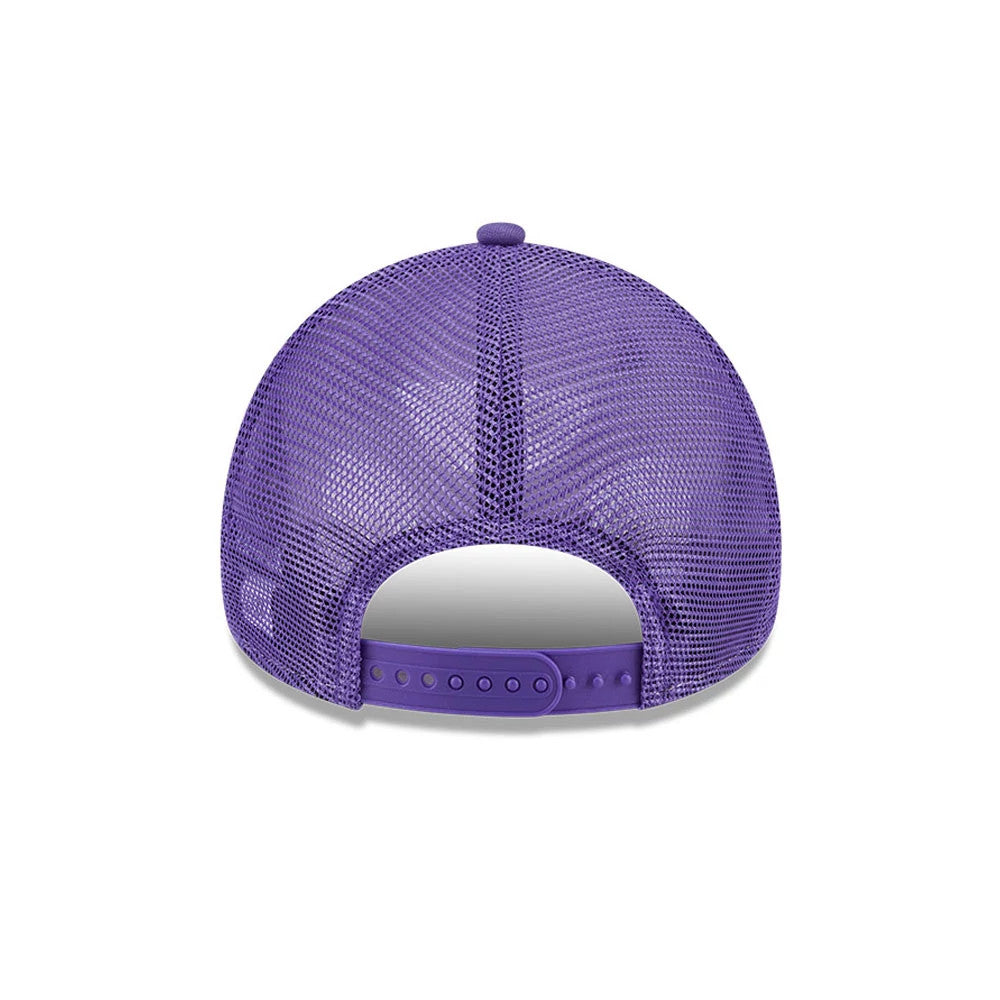 Pictured is this MTV Graphic 9FORTY A-Frame Trucker cap in purple. 6