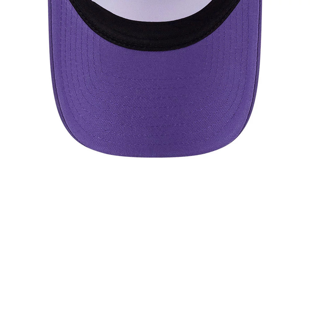 Pictured is this MTV Graphic 9FORTY A-Frame Trucker cap in purple. 7