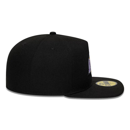 Pictured is this NBA Bead LA Lakers 59FIFTY A-Frame Fitted cap in black. 7