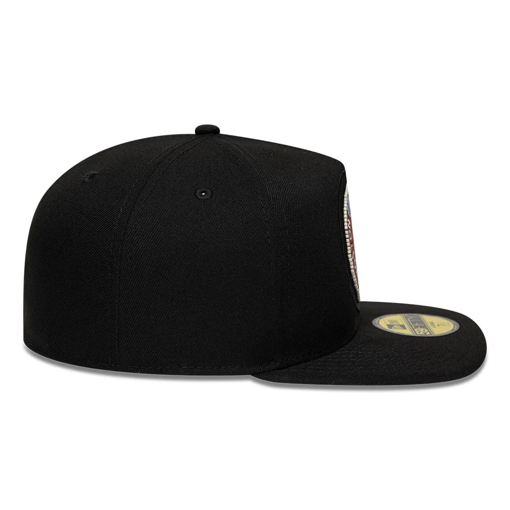 Pictured is this NBA Bead Boston Celtics 59FIFTY A-Frame Fitted cap in black. 6