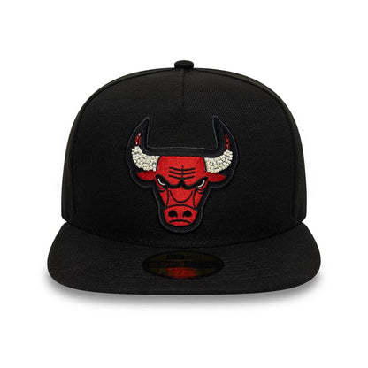 Pictured is this NBA Bead Chicago Bulls 59FIFTY A-Frame Fitted cap in black. 3
