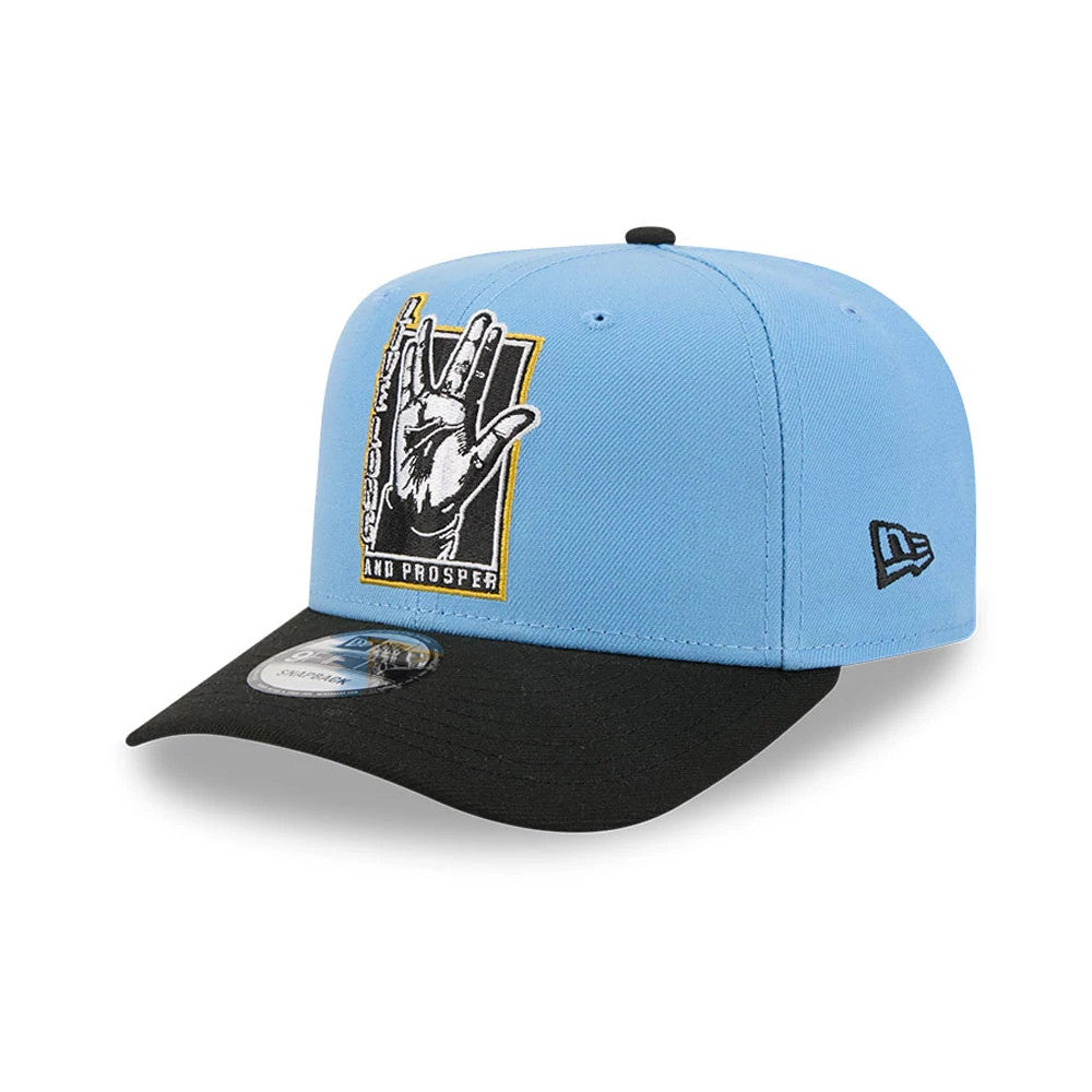 Pictured is this Live Long And Prosper Star Trek 9FIFTY Snapback cap in pastel blue. 4