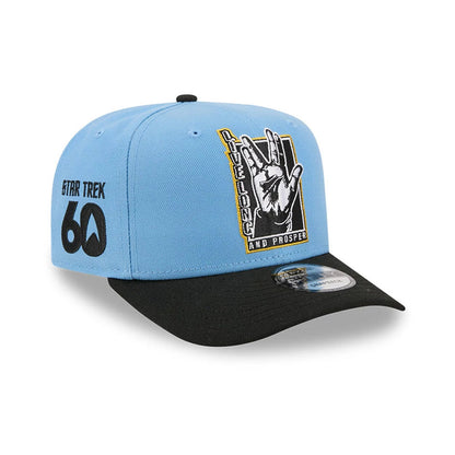 Pictured is this Live Long And Prosper Star Trek 9FIFTY Snapback cap in pastel blue. 1
