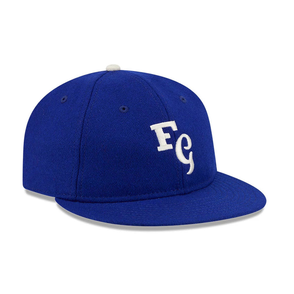 Pictured is this Fear Of God X MLB LA Dodgers Retro Crown 59FIFTY Fitted cap in open blue. 4