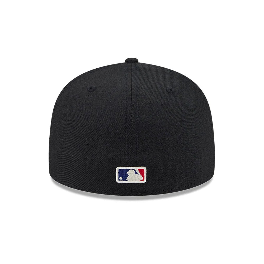 Pictured is this Fear Of God X MLB Logo 59FIFTY Fitted cap in black. 5