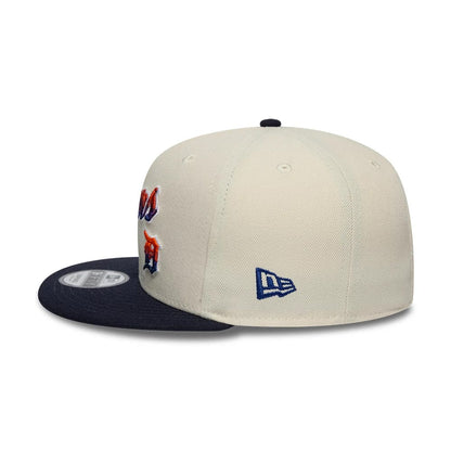 Pictured is this MLB Ombre Script Detroit Tigers 9FIFTY Snapback cap in light beige. 5