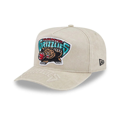 Pictured is this NBA Vancouver Grizzlies 9FIFTY A-Frame Snapback cap in light beige. 1