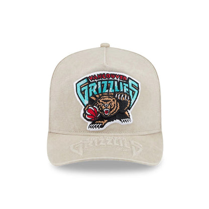 Pictured is this NBA Vancouver Grizzlies 9FIFTY A-Frame Snapback cap in light beige. 3