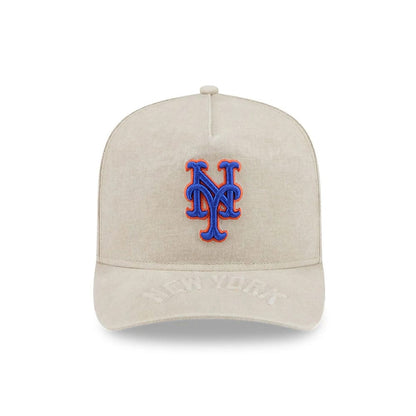 Pictured is this MLB New York Mets 9FIFTY A-Frame Snapback cap in light beige. 3
