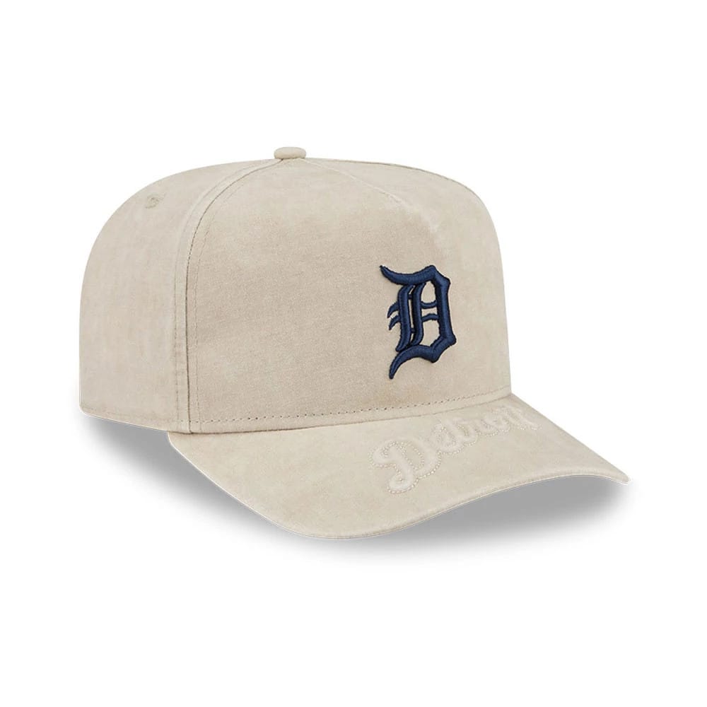 Pictured is this MLB Detroit Tigers 9FIFTY A-Frame Snapback cap in light beige. 4